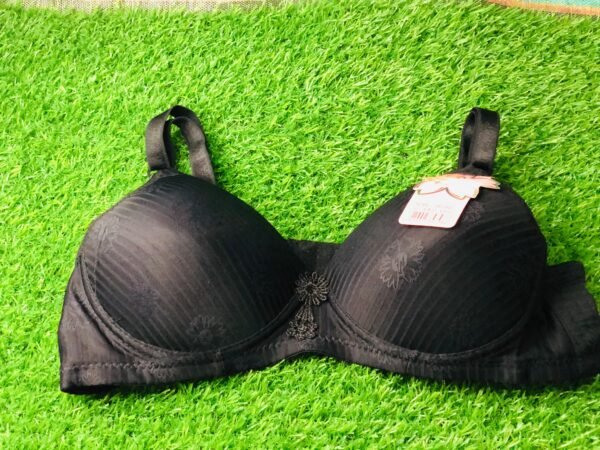 Flower Print black Bra